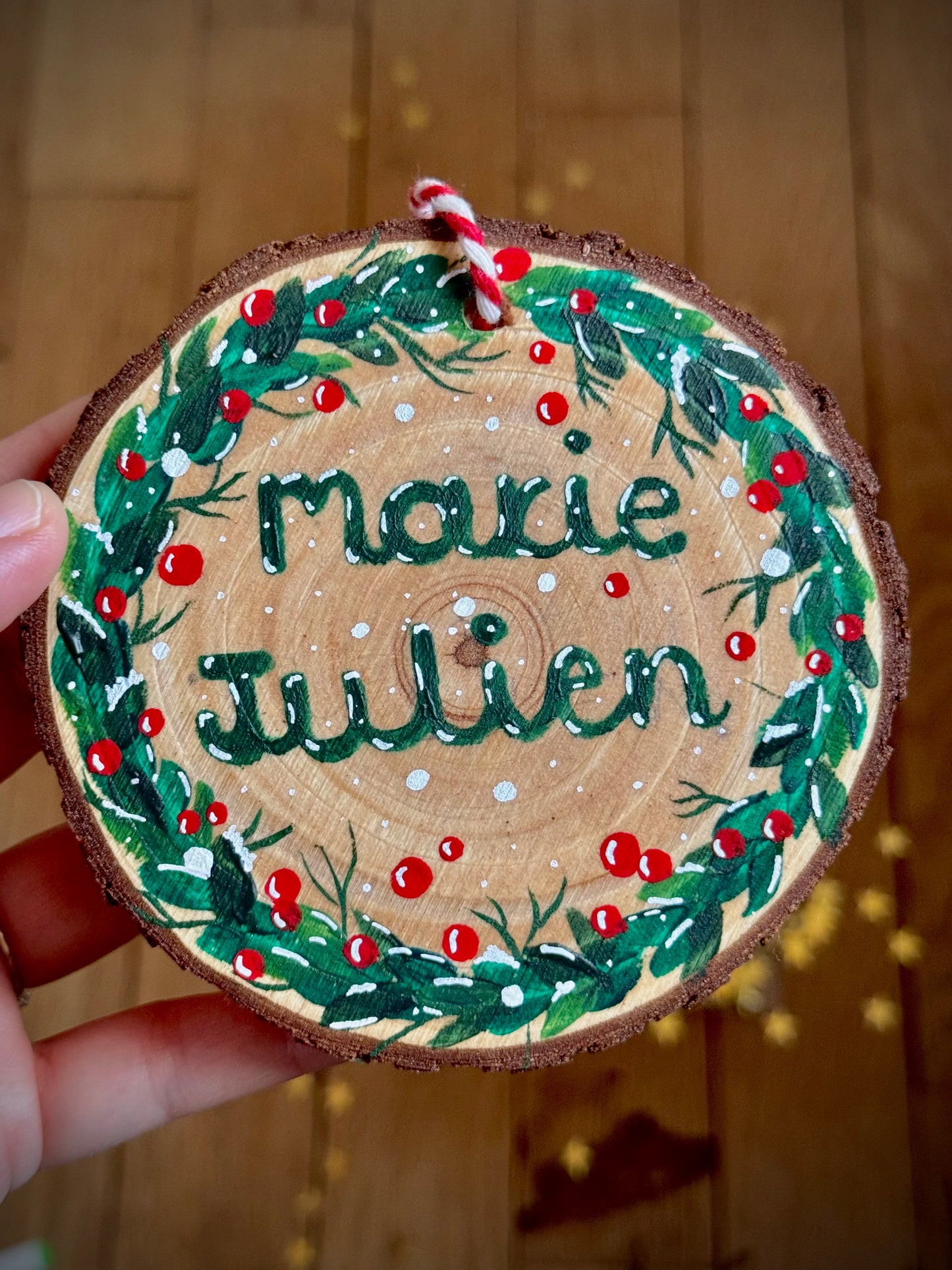 RONDIN DE BOIS NOËL PERSONNALISÉ