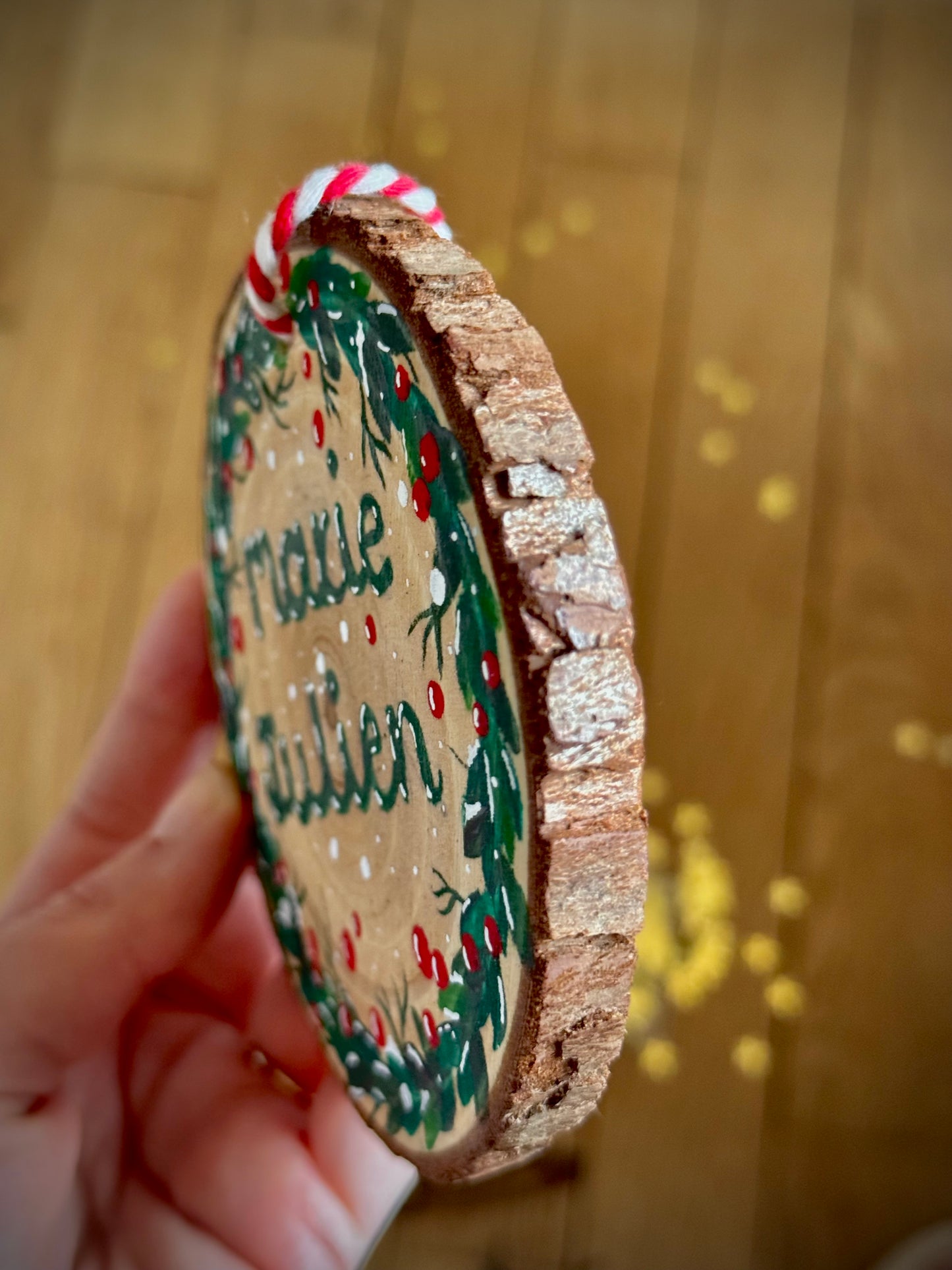 RONDIN DE BOIS NOËL PERSONNALISÉ