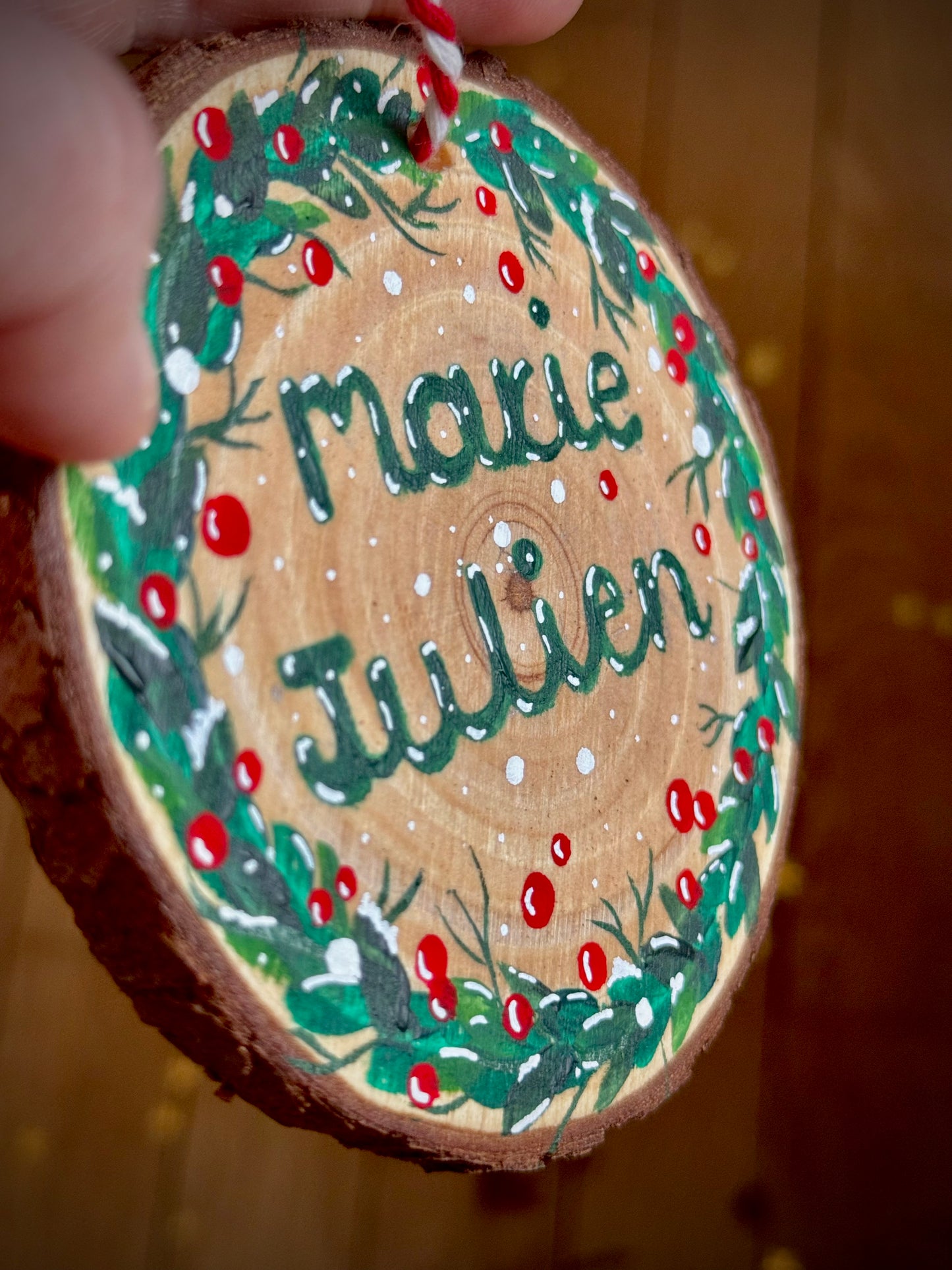 RONDIN DE BOIS NOËL PERSONNALISÉ